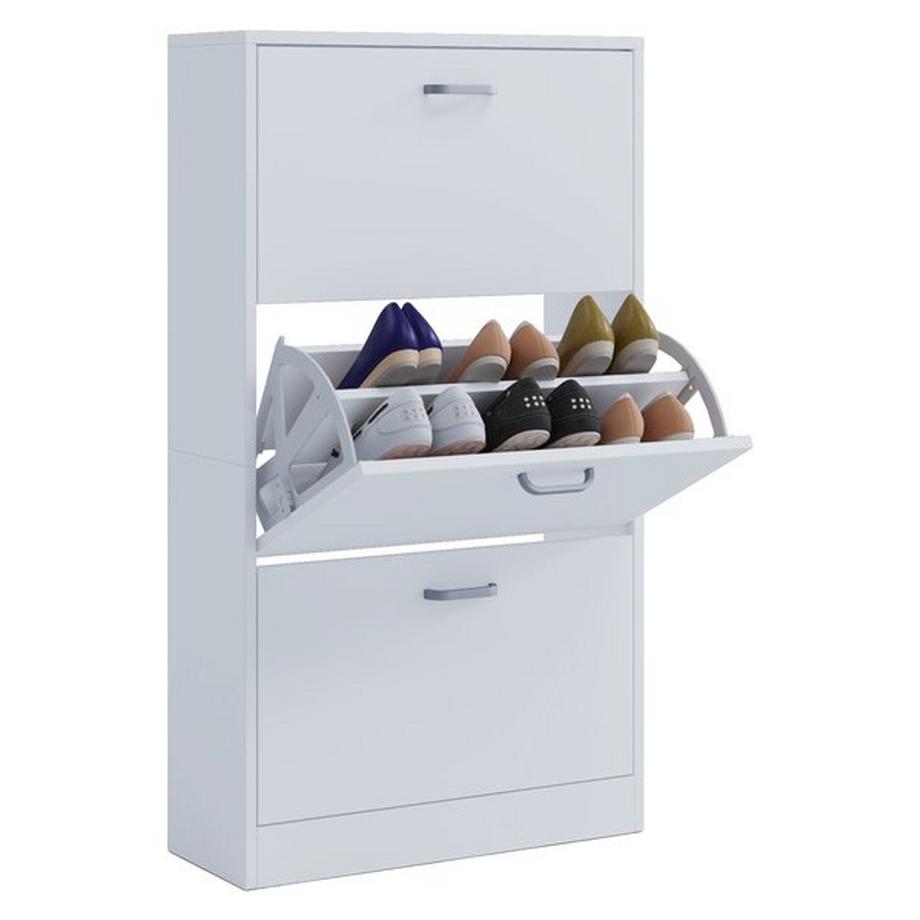 VCM Holz Regal Kipper Schuhregal Schuhschrank Schuhkipper 3 Klappen Sipos L  