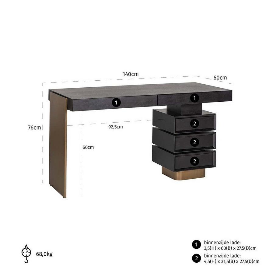 mutoni Scrivania Connar 140x60  
