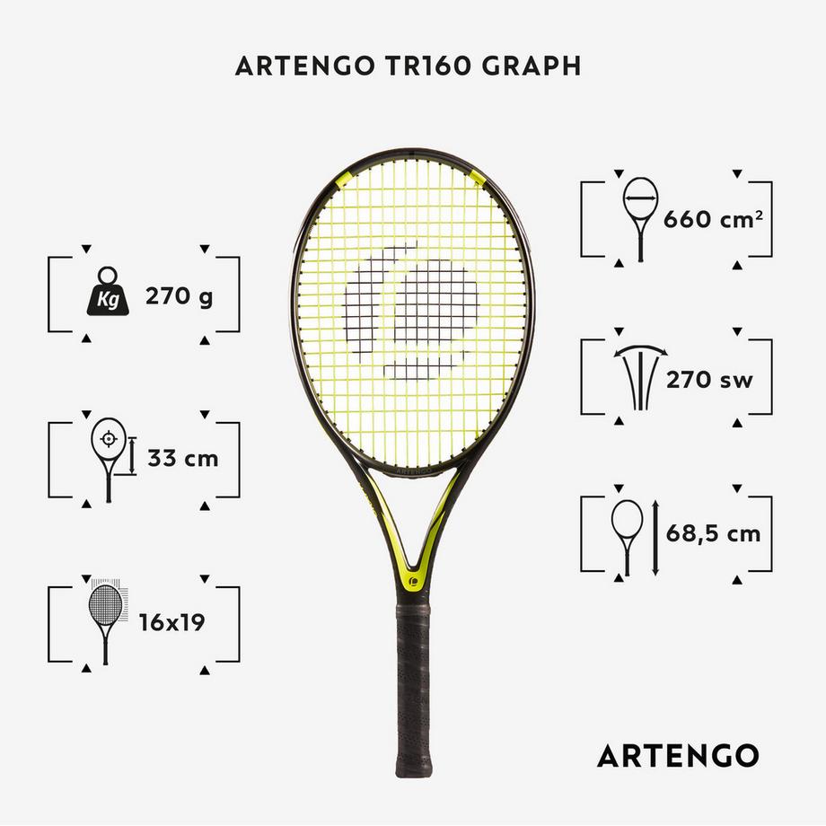 ARTENGO  Racchetta da tennis adulto grafite incordata 