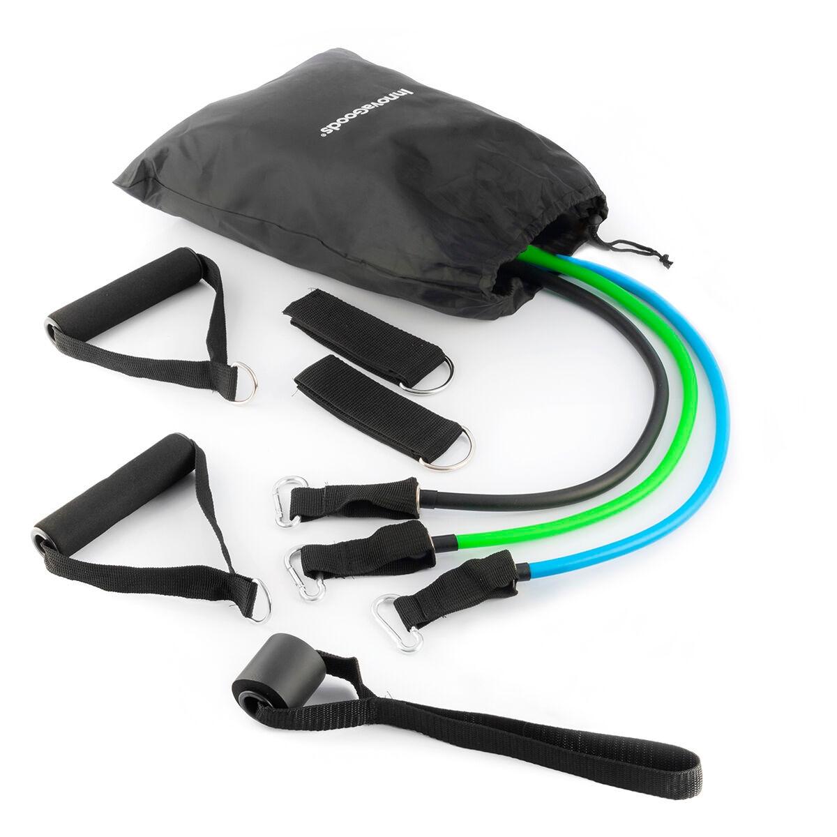 InnovaGoods  Set de Bandes de Résistance avec Accessoires et Guide d´Entraînement Tribainer InnovaGoods (pack de 3) 