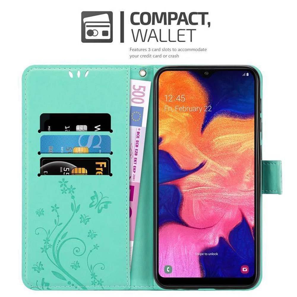 Cadorabo  Housse compatible avec Samsung Galaxy A10 / M10 - Coque de protection au design floral avec fermeture magnétique, fonction de support et emplacements pour cartes 