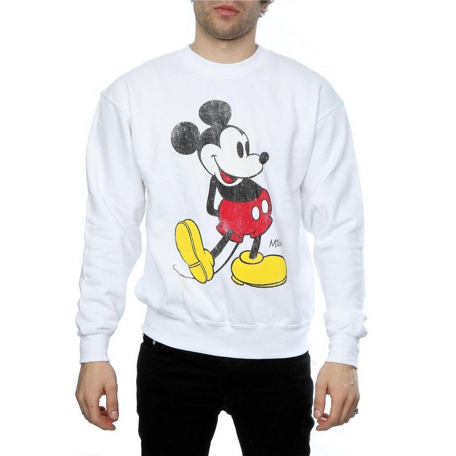 Disney Mickey Mouse Distressed Print Sweatshirt Coupe Ajustée  