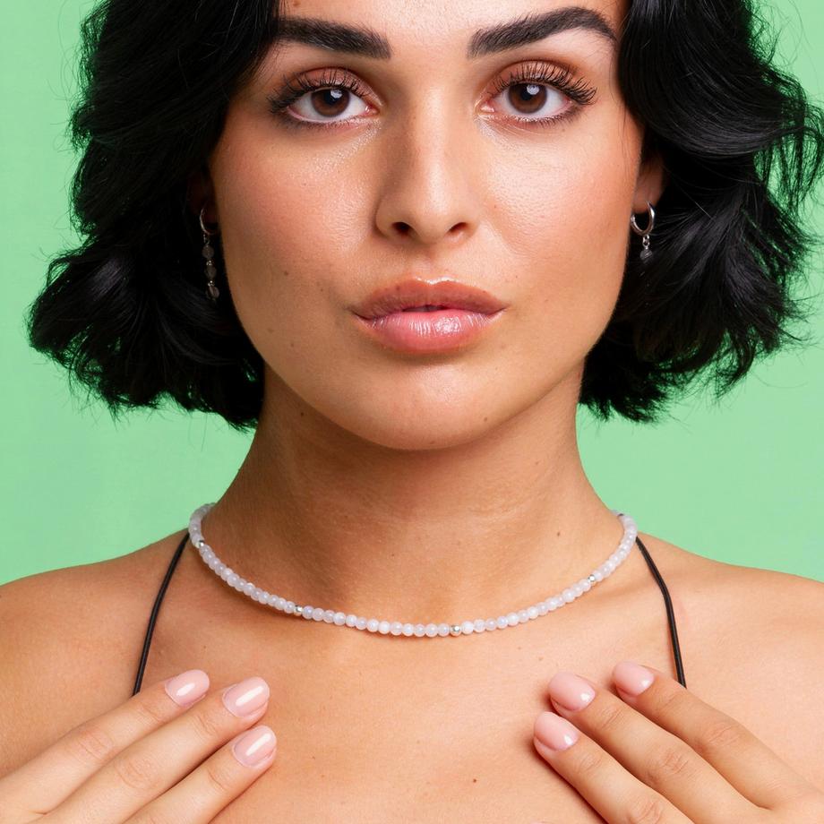 Balibay  Collier Emilia avec pierres de lune arc-en-ciel 