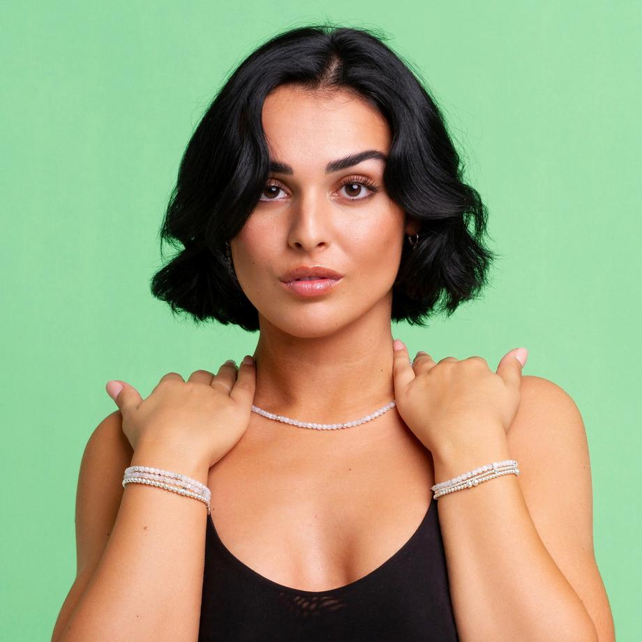 Balibay  Collier Emilia avec pierres de lune arc-en-ciel 