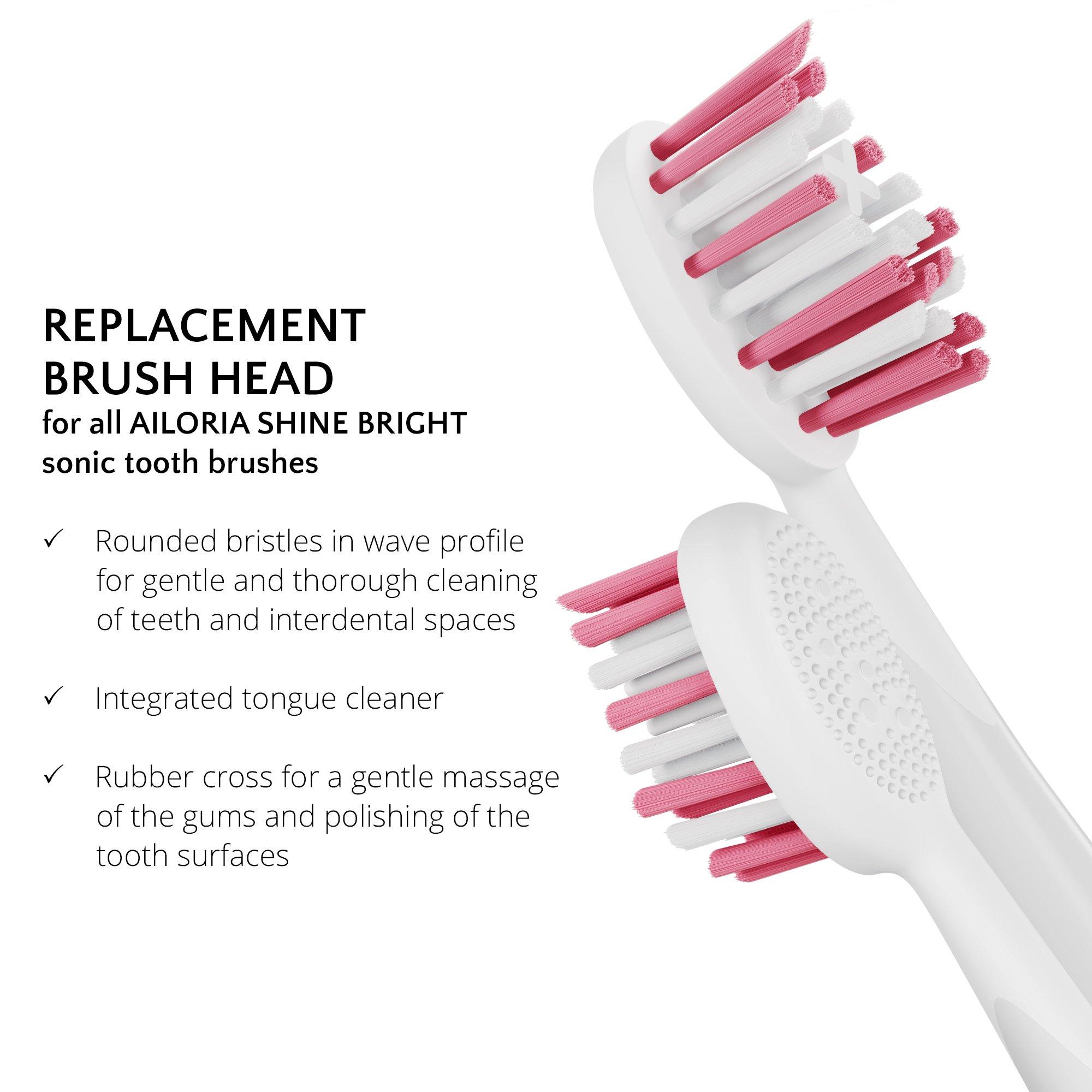 AILORIA SHINE BRIGHT Set di 12 testine di ricambio per spazzole Extra Clean  