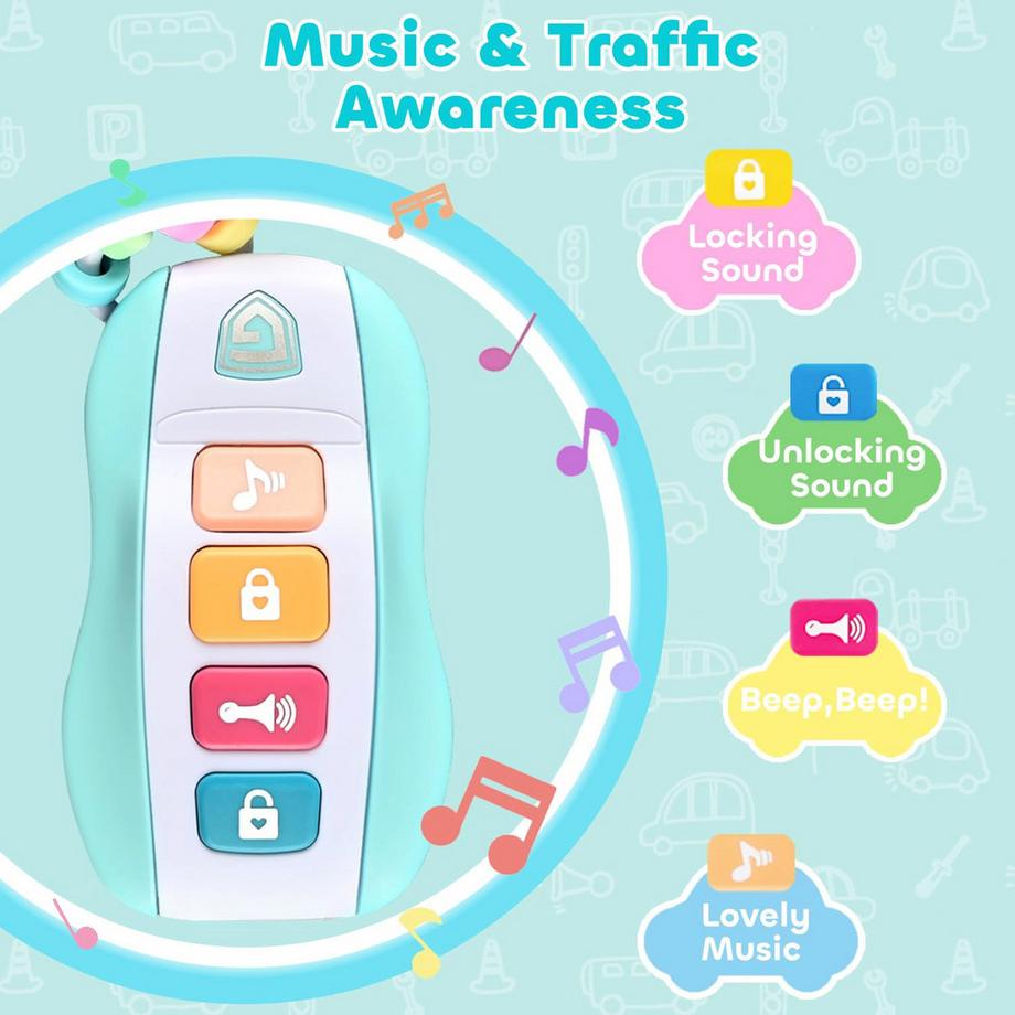 Activity-board  Babyspielzeug Spielzeugschlüssel aus Silikon, Musikspielzeug für Neugeborene 