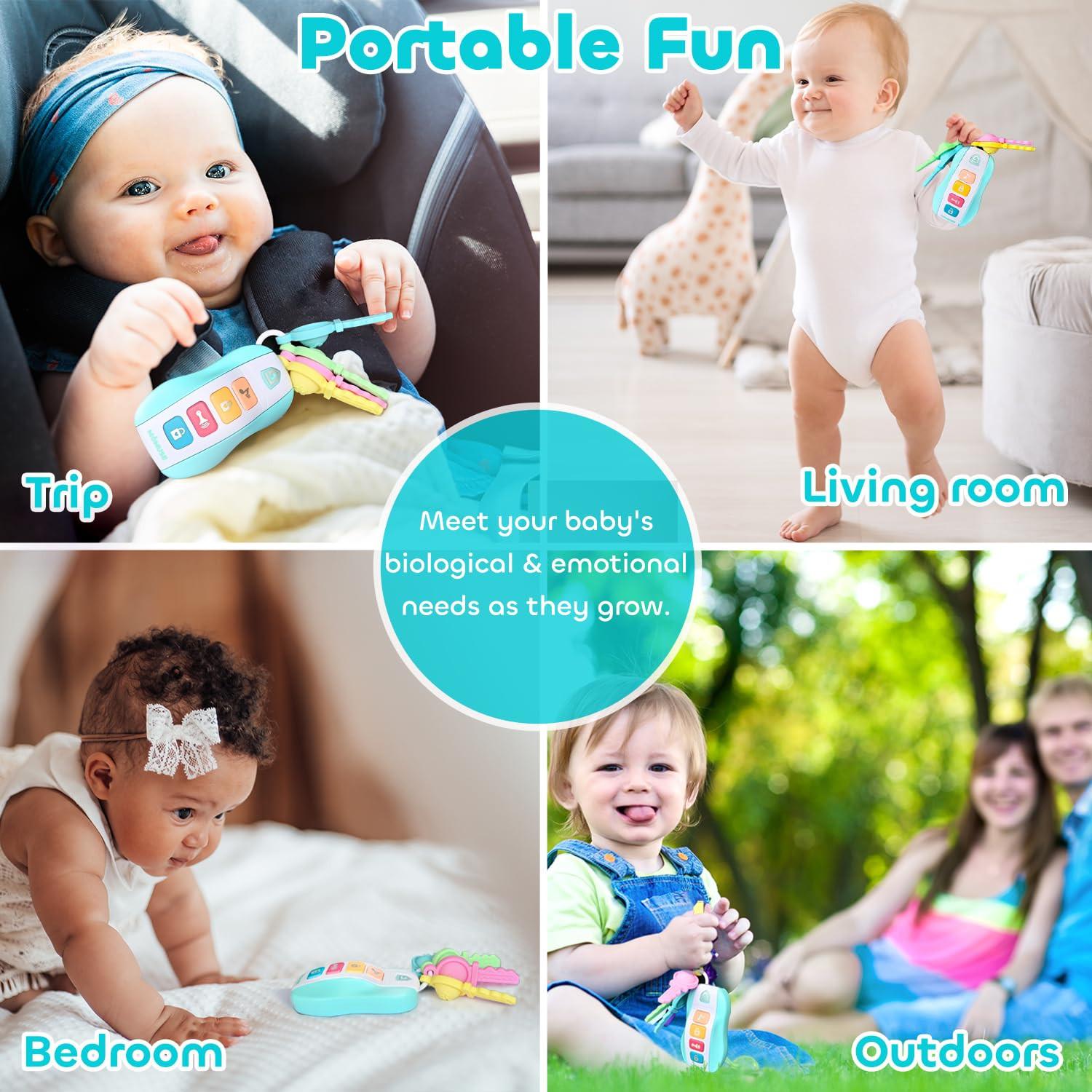 Activity-board  Babyspielzeug Spielzeugschlüssel aus Silikon, Musikspielzeug für Neugeborene 