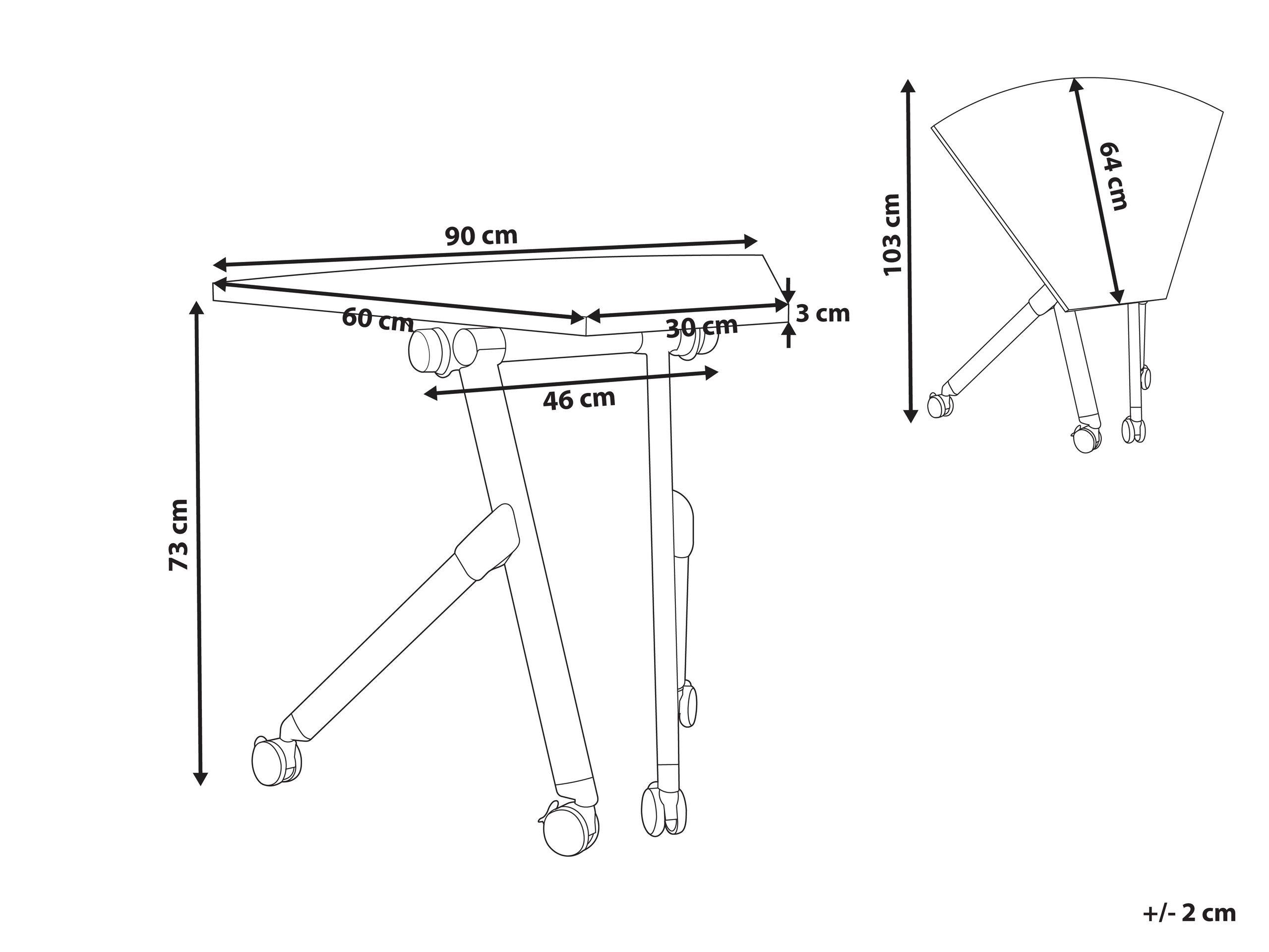 Beliani Bureau pliable en Acier Moderne BENDI  