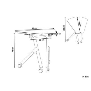 Beliani Bureau pliable en Acier Moderne BENDI  