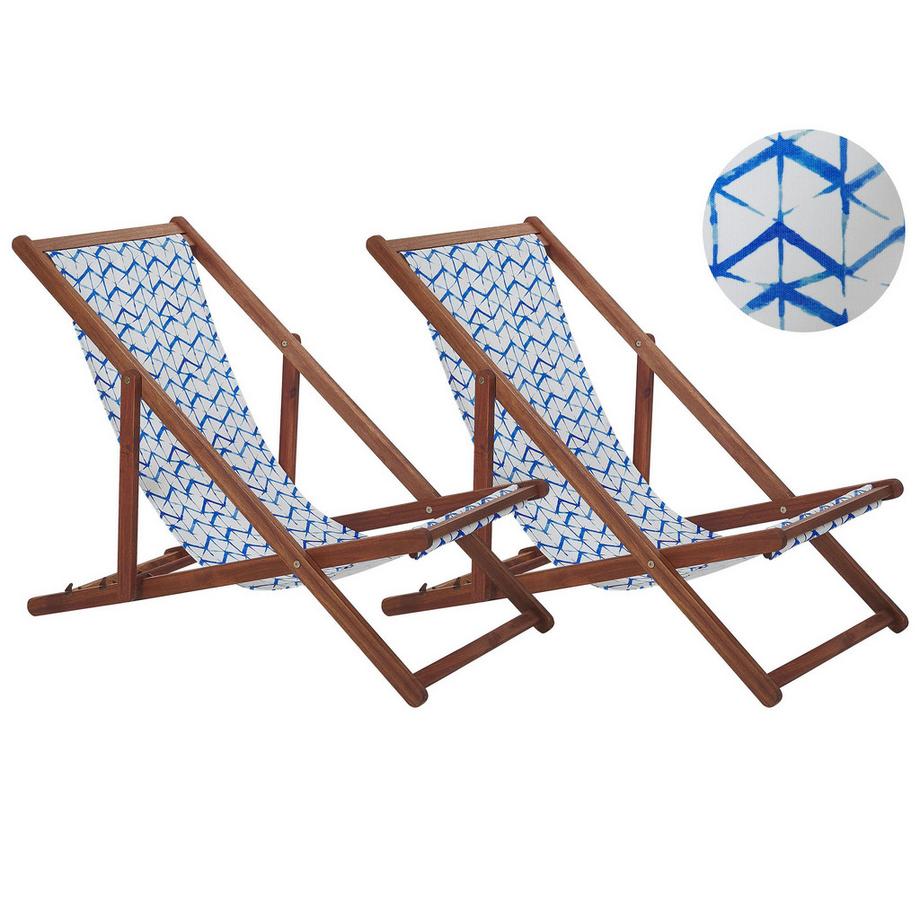 Lot de 2 chiliennes pliantes en Tissu  ANZIO