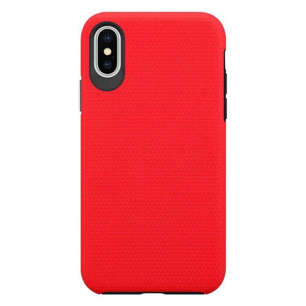 Cadorabo  Housse compatible avec Apple iPhone X / XS - Outdoor Coque de protection hybride avec surface antidérapante extra grip au design triangle en silicone et plastique 