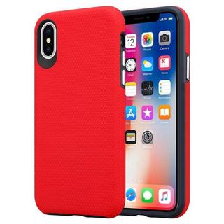 Cadorabo  Housse compatible avec Apple iPhone X / XS - Outdoor Coque de protection hybride avec surface antidérapante extra grip au design triangle en silicone et plastique 