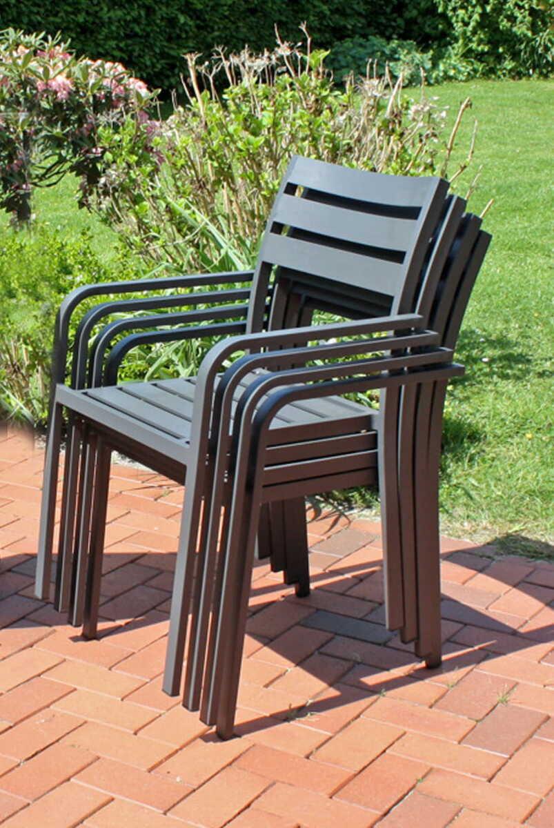 mutoni pleasure Gartenstuhl Treviso Aluminium anthrazit (4-er Set)  