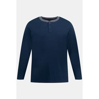 JP1880  Maglia serafino con maniche lunghe, scollo a girocollo e abbottonatura 