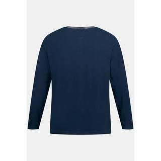 JP1880  Maglia serafino con maniche lunghe, scollo a girocollo e abbottonatura 