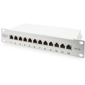 CAT 6A Patch Panel, 10″, 12-Port, geschirmt, 1HE, Rack Mount