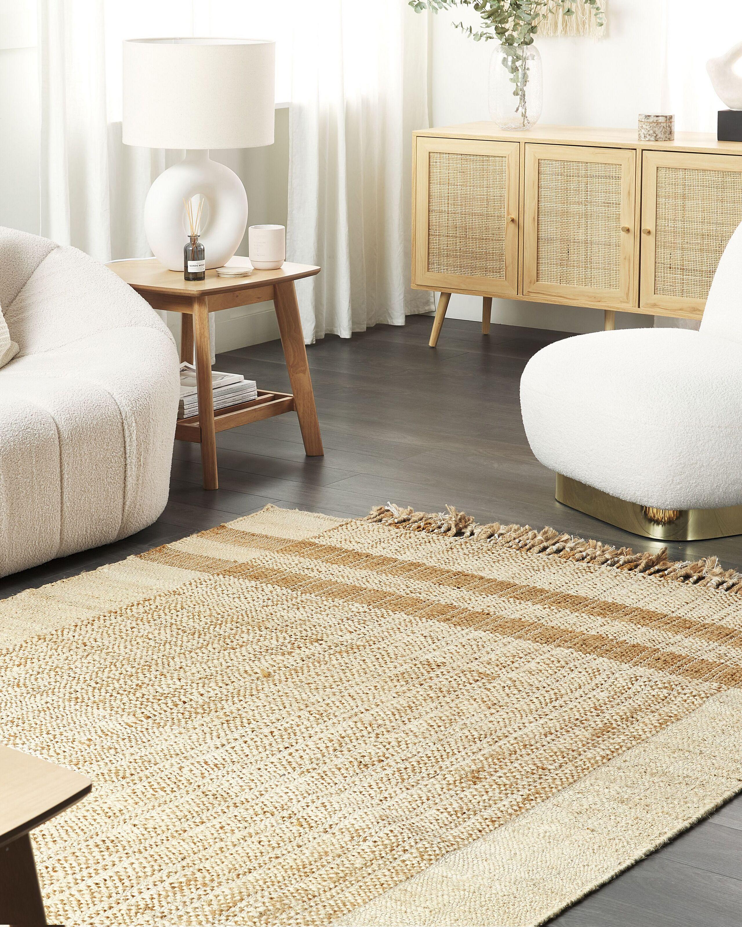 Beliani Tapis en Jute Boho ORTAOBA  