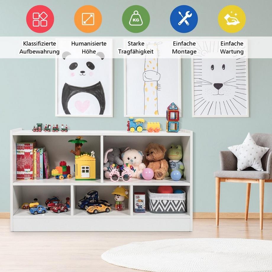 Northio Armoire à jouets pour enfants en bois, étagère pour enfants, bibliothèque  