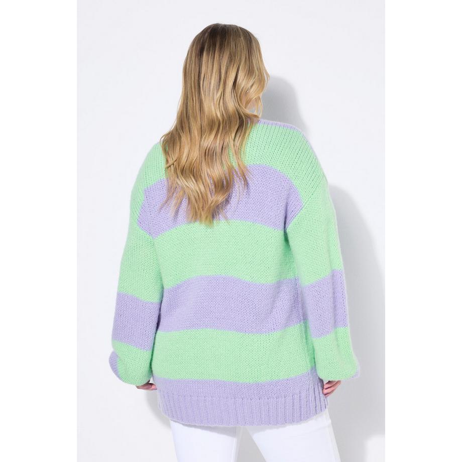 Studio Untold Oversized Strickjacke Blockstreifen Bindeband  