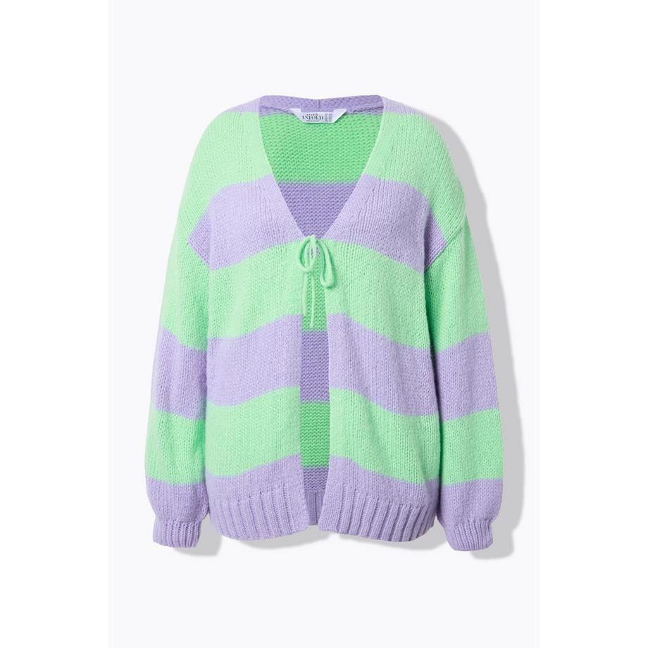 Studio Untold Oversized Strickjacke Blockstreifen Bindeband  