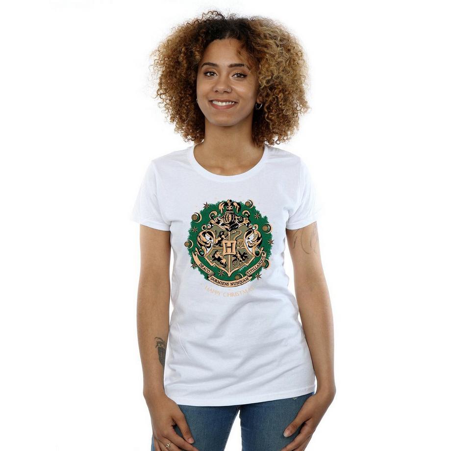 Harry Potter Hogwarts Couronne de Noël T-Shirt  