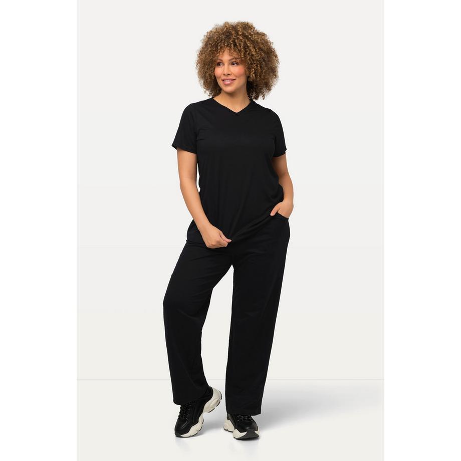 Ulla Popken Pantalon de jogging Jambes droites Taille élastique  
