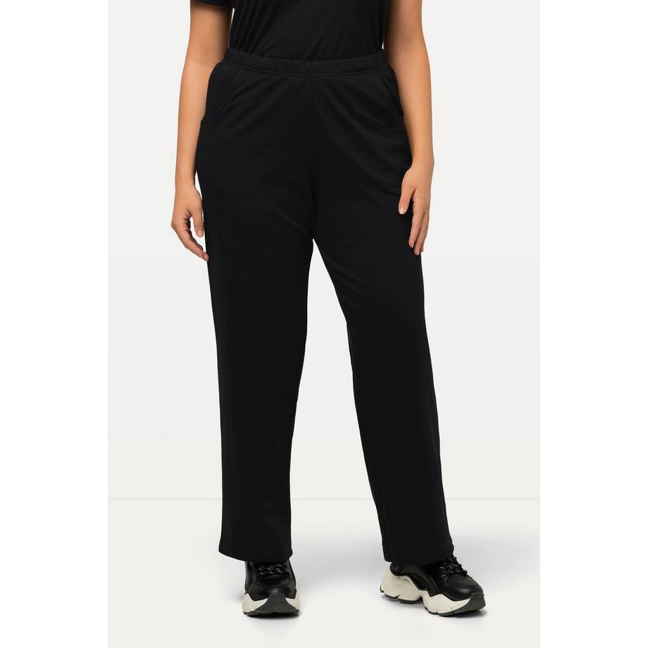 Ulla Popken Pantalon de jogging Jambes droites Taille élastique  