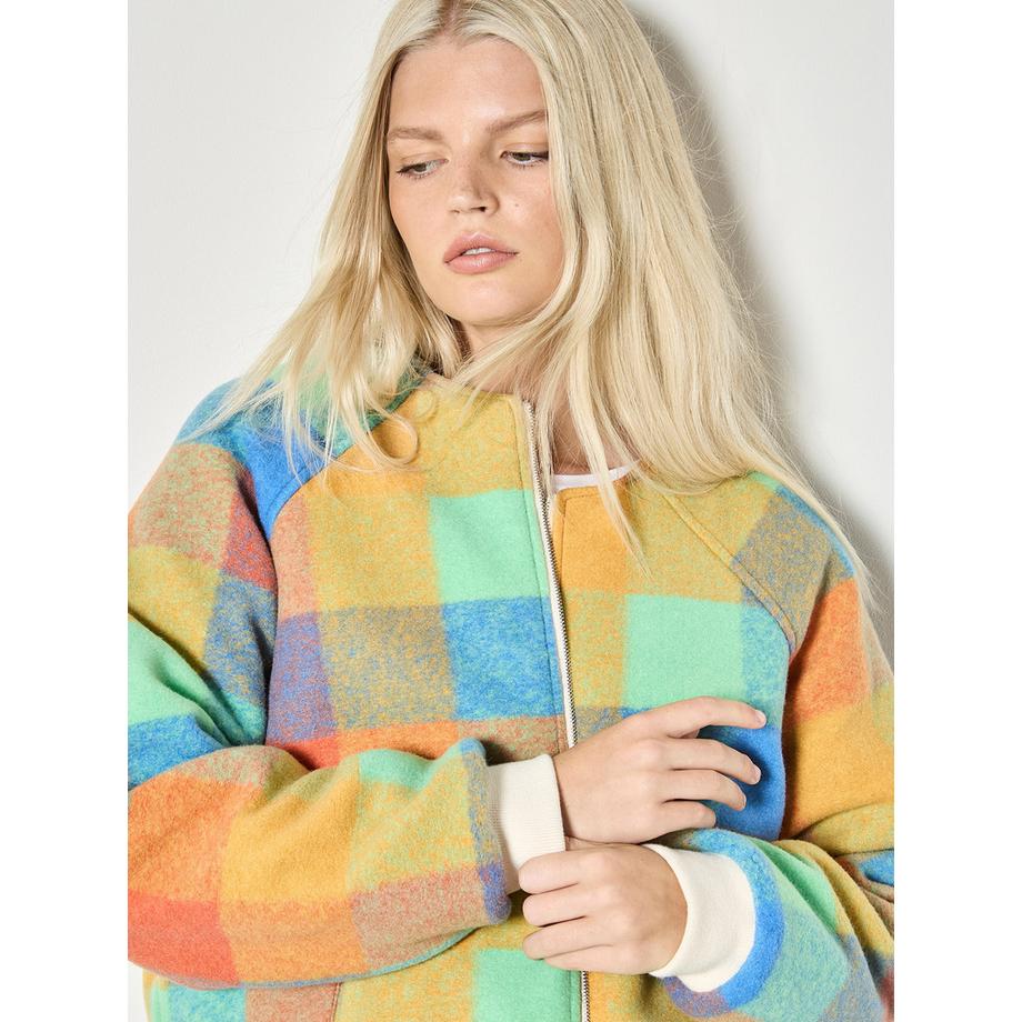 APRICOT Veste Réversible Matelassée Polaire Carreaux  