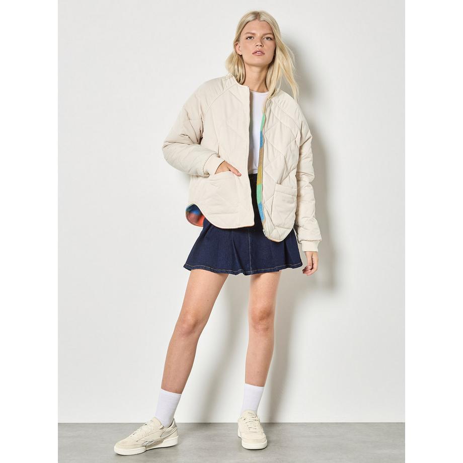 APRICOT Veste Réversible Matelassée Polaire Carreaux  