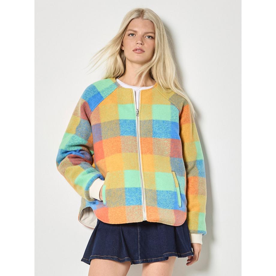 Veste matelassée réversible en polaire à carreaux