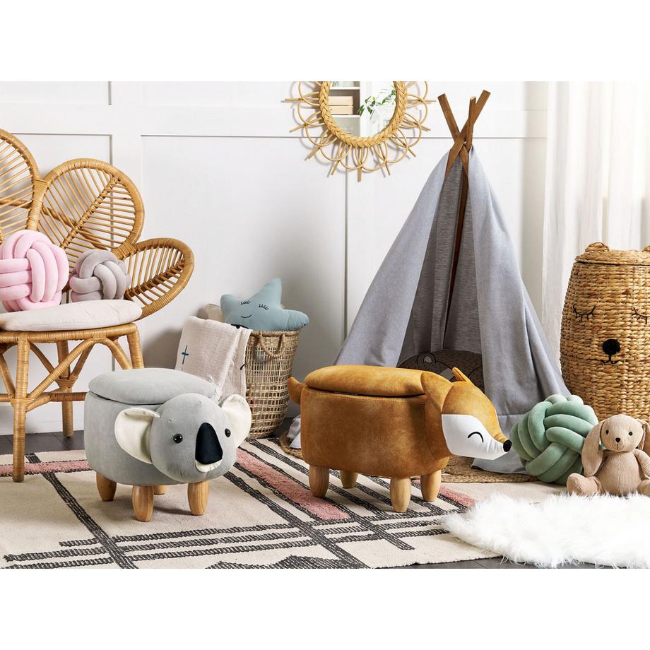 Beliani Tierhocker mit Stauraum aus Samtstoff Modern COALA  