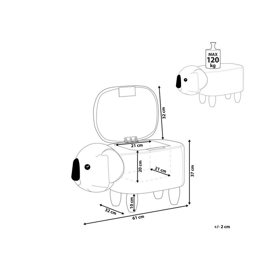 Beliani Tierhocker mit Stauraum aus Samtstoff Modern COALA  