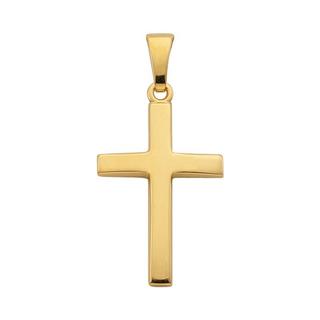 MUAU Schmuck  Anhänger Kreuz Gelbgold 750, 24x12mm 