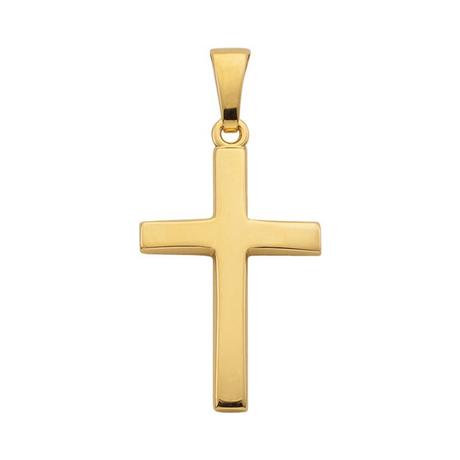 MUAU Schmuck  Anhänger Kreuz Gelbgold 750, 24x12mm 