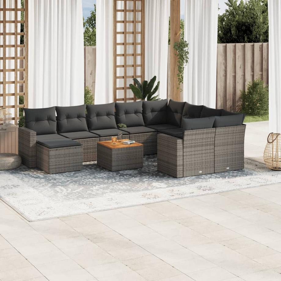 VidaXL set divano da giardino Polirattan  
