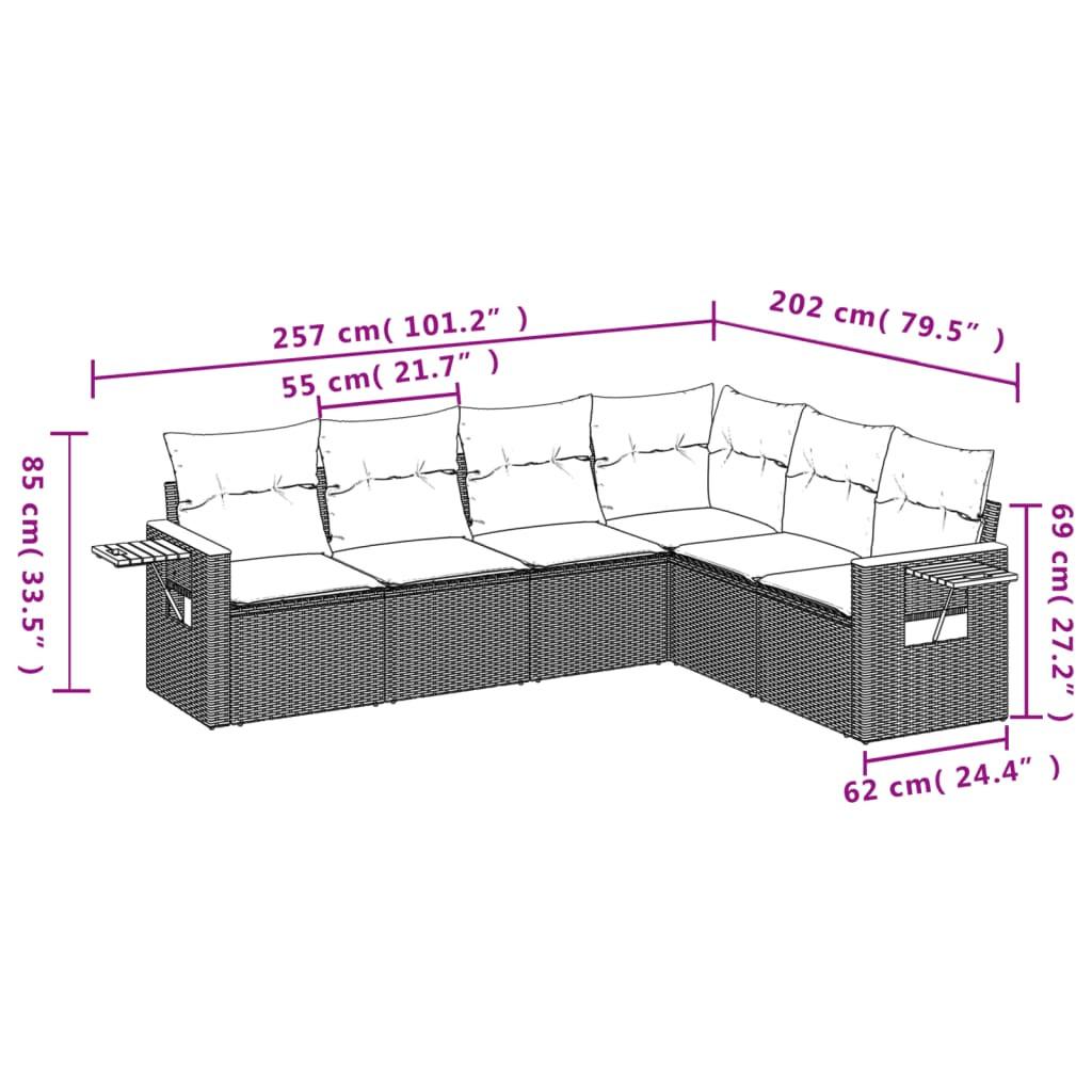 VidaXL set divano da giardino Polirattan  