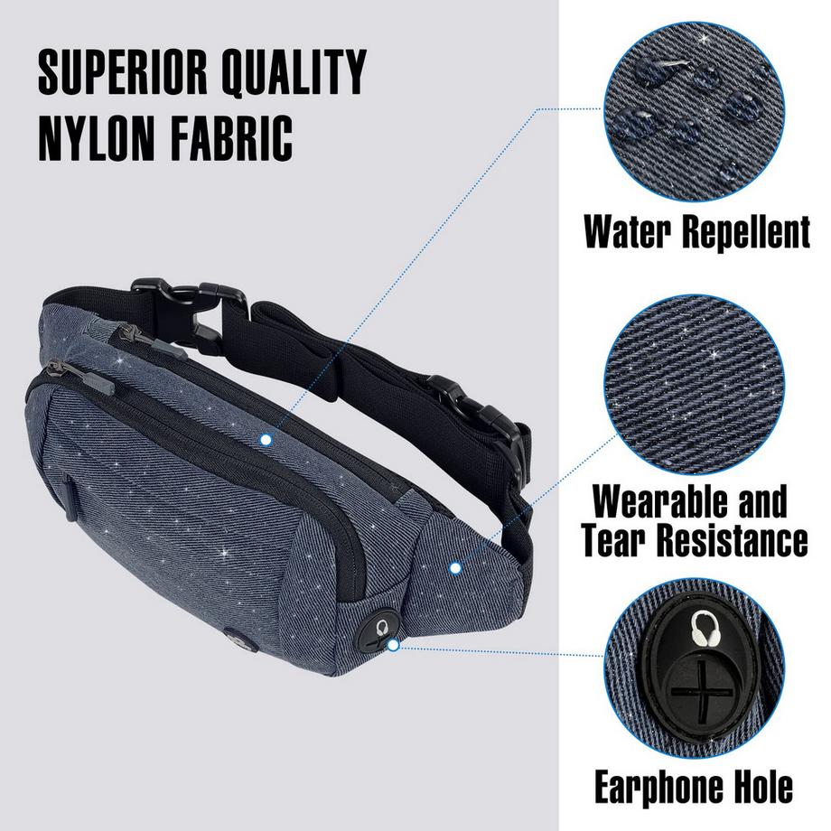 Only-bags.store Sac Banane Hydrofuge avec Prise Casque  