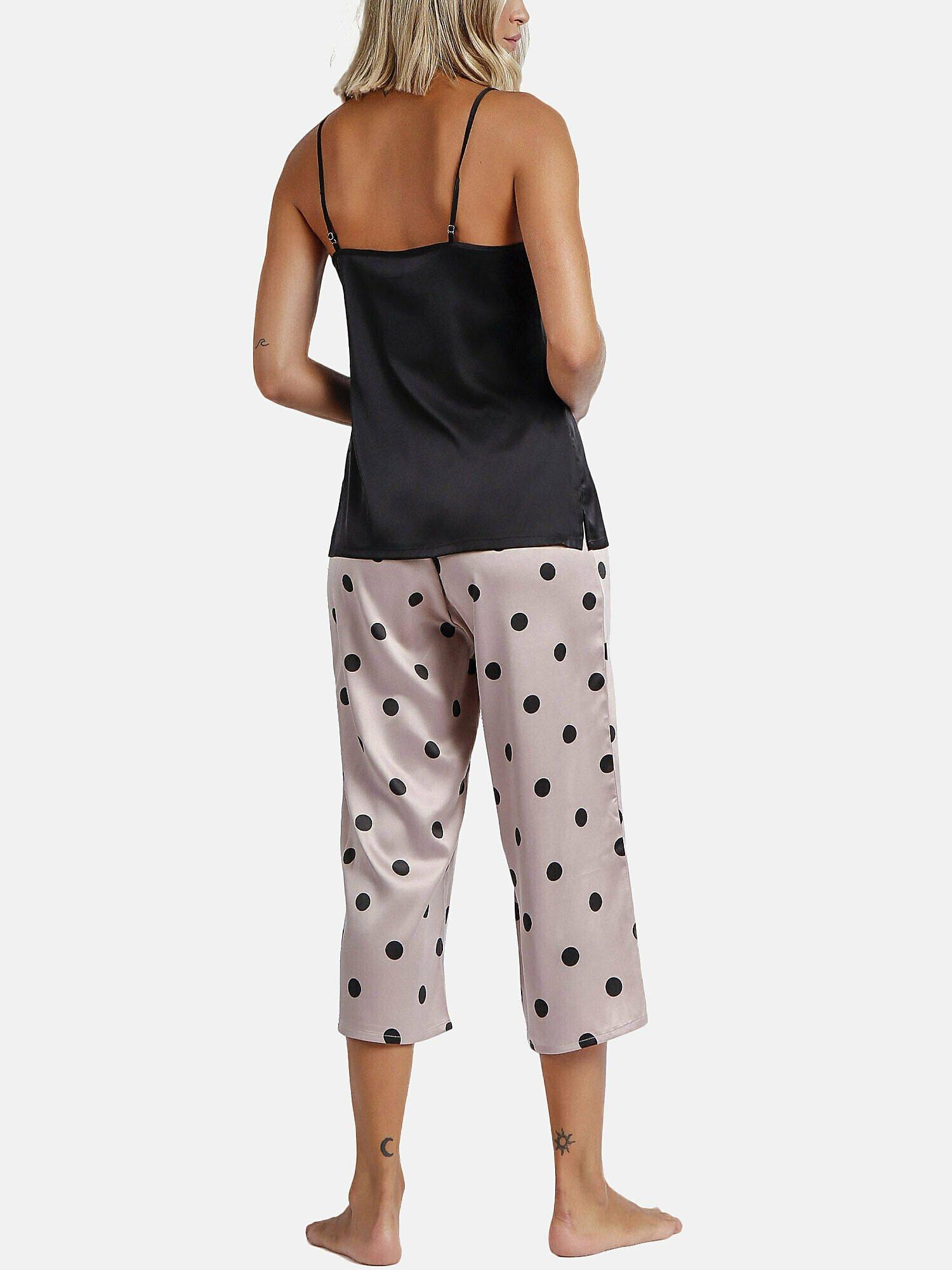 Admas  Pyjama tenue d'intérieur pantalon palazzo caraco Elegant Dots 