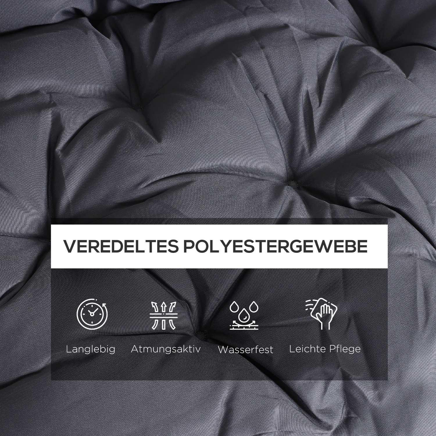 Northio Coussin De Banc Coussin De Siège Coussin De Dossier Coussin Pour Banc De Jardin Meubles De Jardin Porche Balançoires 150 98X8Cm Coton Gris Foncé  