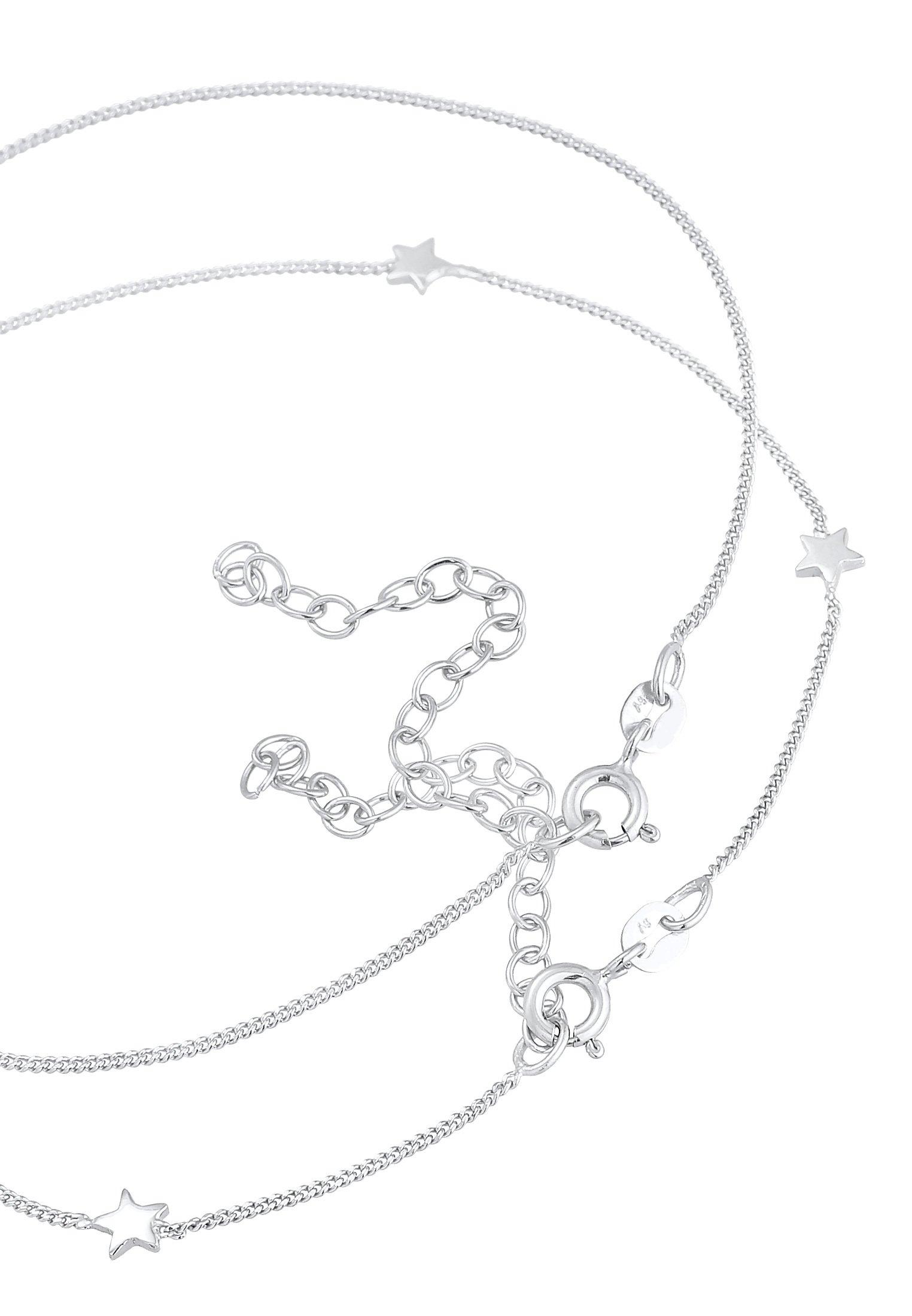 Elli  Fußschmuck Stern Halbmond Astro Duo Set 925 Silber 