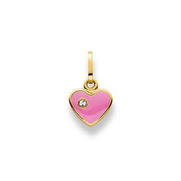 Pendentif coeur or jaune 750, 14x9mm
