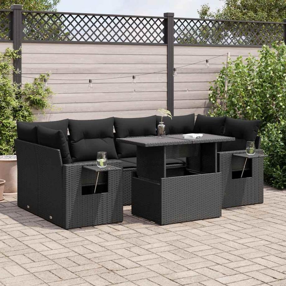 VidaXL Ensemble de canapés de jardin rotin synthétique  