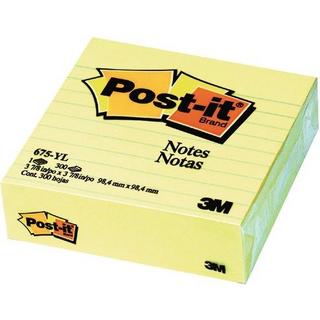 Post-It POST-IT Haftnotizen 100x100mm 675-YL gelb, 300 Blatt, liniert  