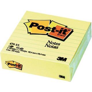 Post it POST-IT Haftnotizen 100x100mm 675-YL gelb, 300 Blatt, liniert  