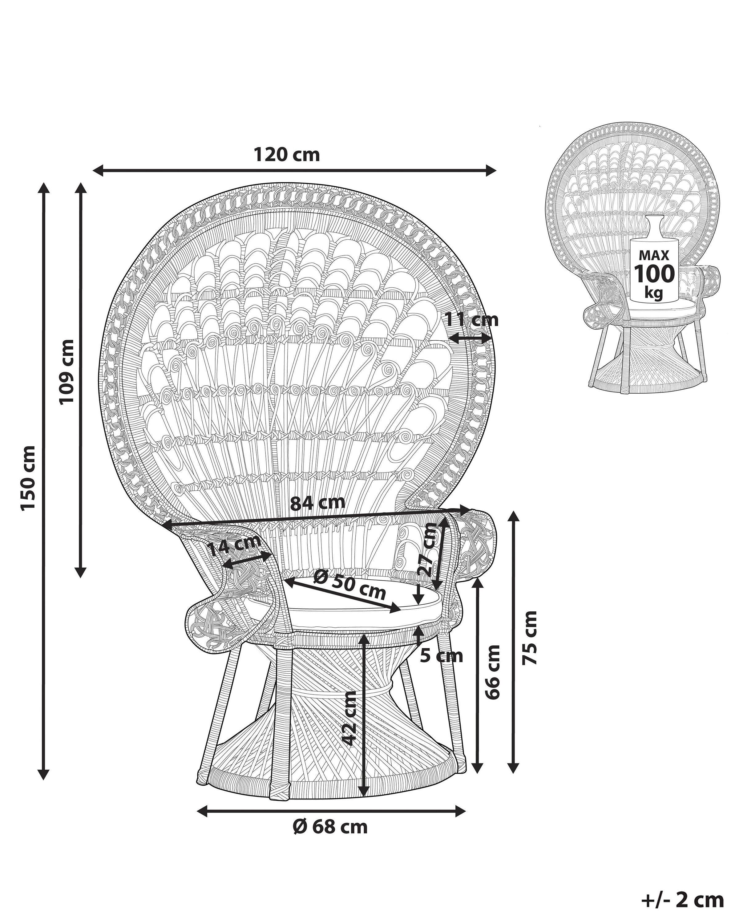 Beliani Sedia da giardino en Rattan Classico EMMANUELLE  