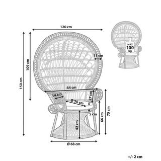 Beliani Sedia da giardino en Rattan Classico EMMANUELLE  