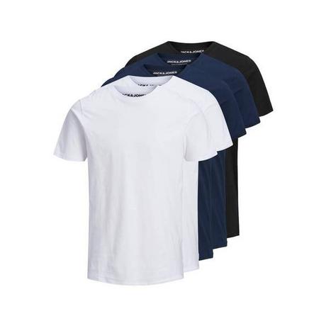 JACK & JONES  T-Shirt  5er Pack Bequem sitzend-JJEORGANIC BASIC TEE O-NECK 5PK 