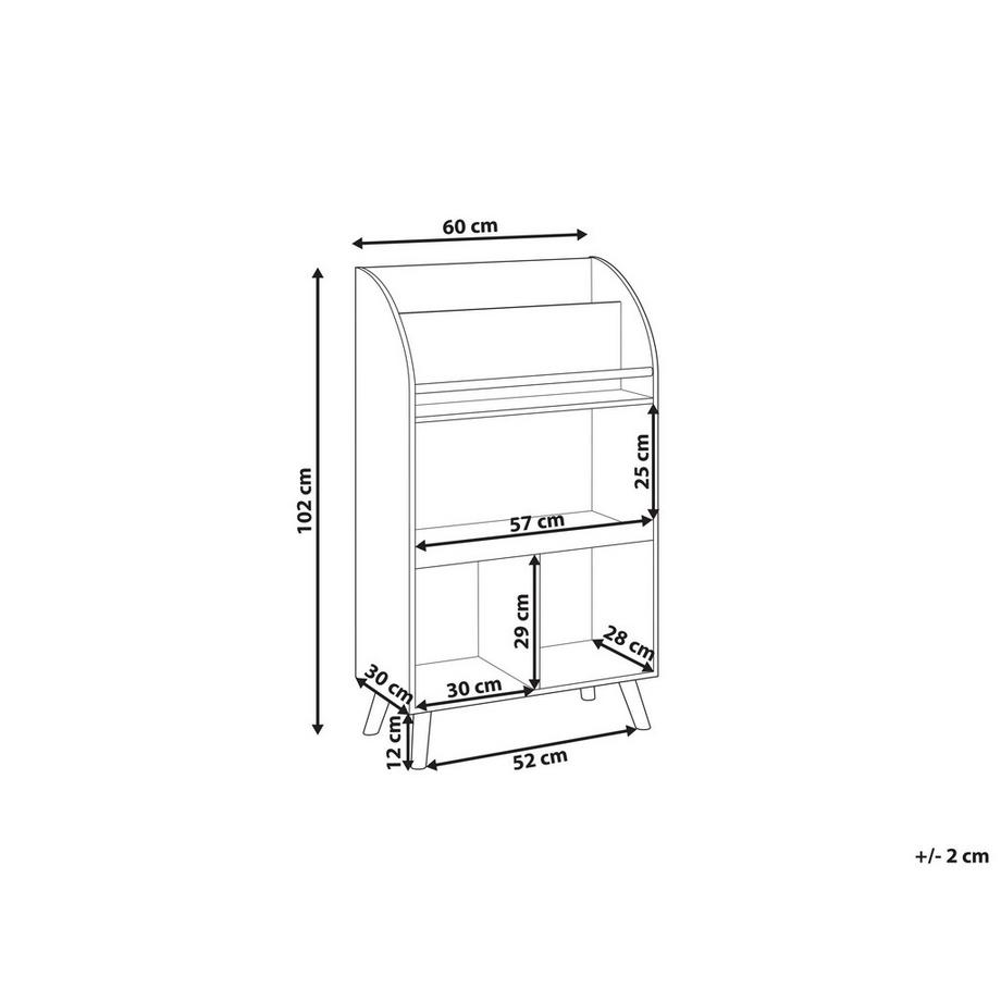 Beliani Bibliothèque 3 étagères en MDF Scandinave LILOET  