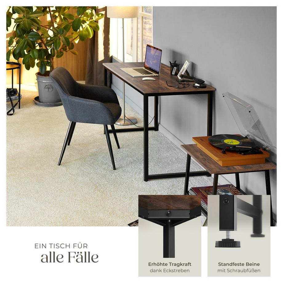 Tectake Schreibtisch Flint Industrial Style Holz und Stahl  