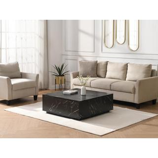 PASCAL MORABITO Couchtisch mit 2 Schubladen - MDF - Marmor-Optik Schwarz - ANTRIM von Pascal Morabito  